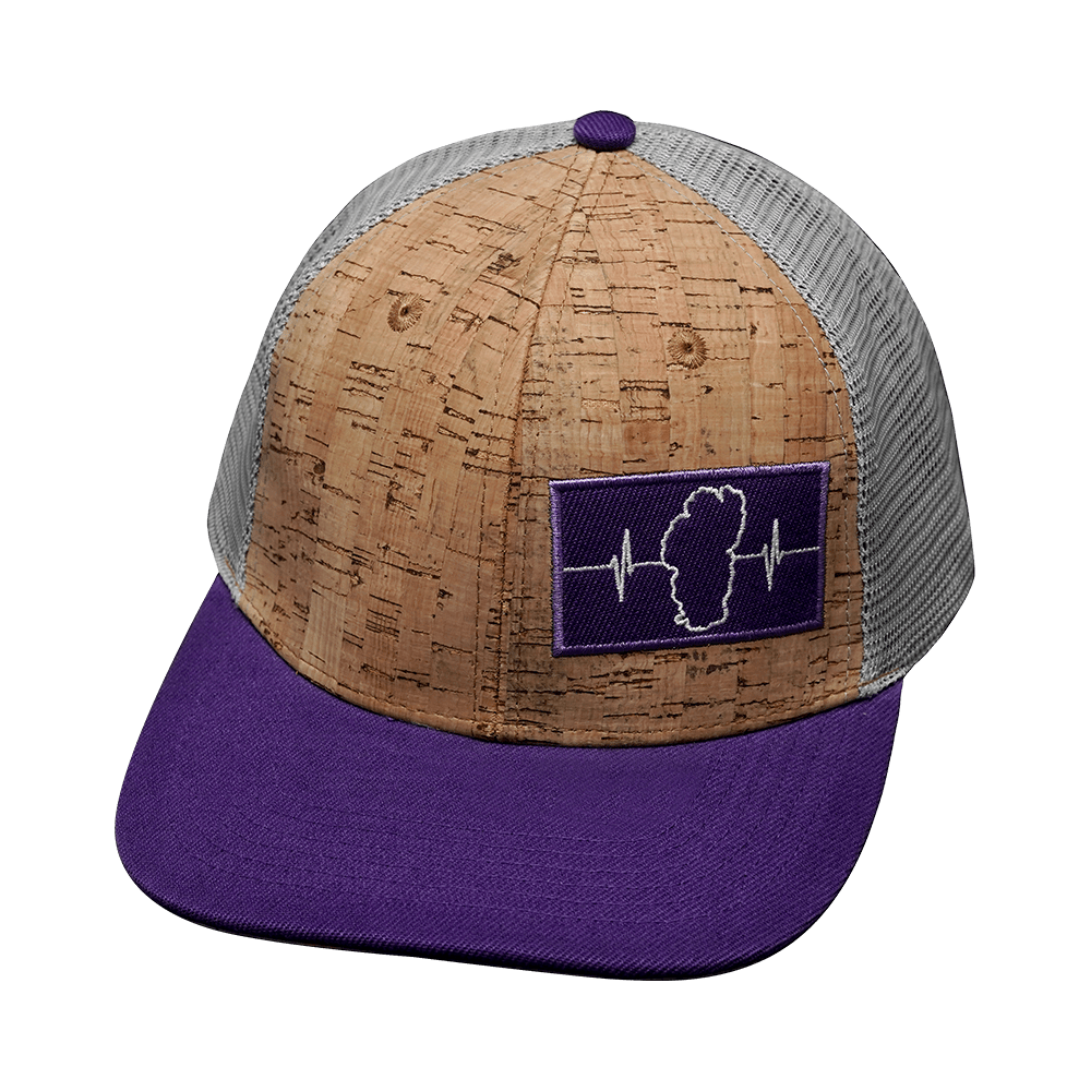 Tahoe Hat - Baseball Hat Fit - Cork - Purple / Gray - Trucker Mesh