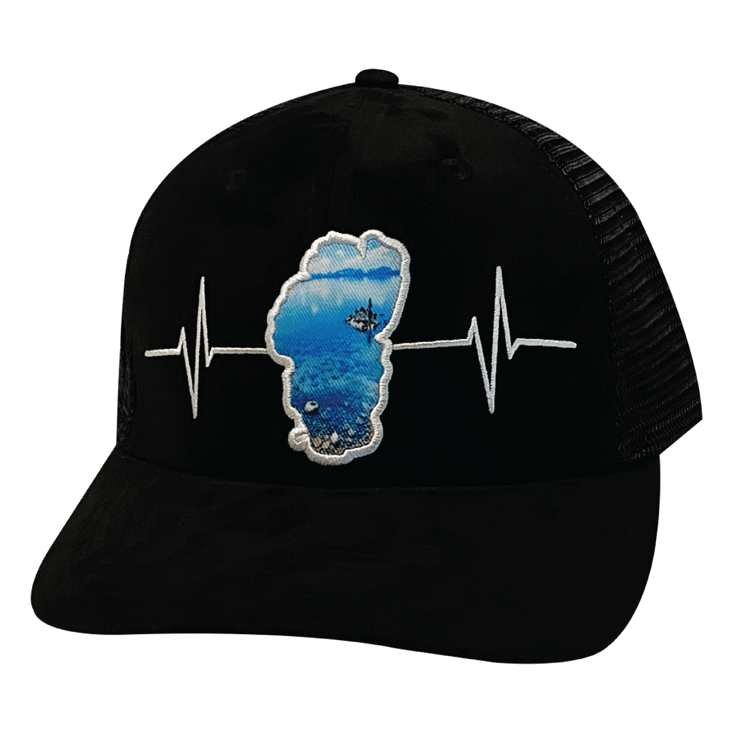 Tahoe Hat - Baseball Hat Fit - Suede - Black - Glass - Trucker Mesh