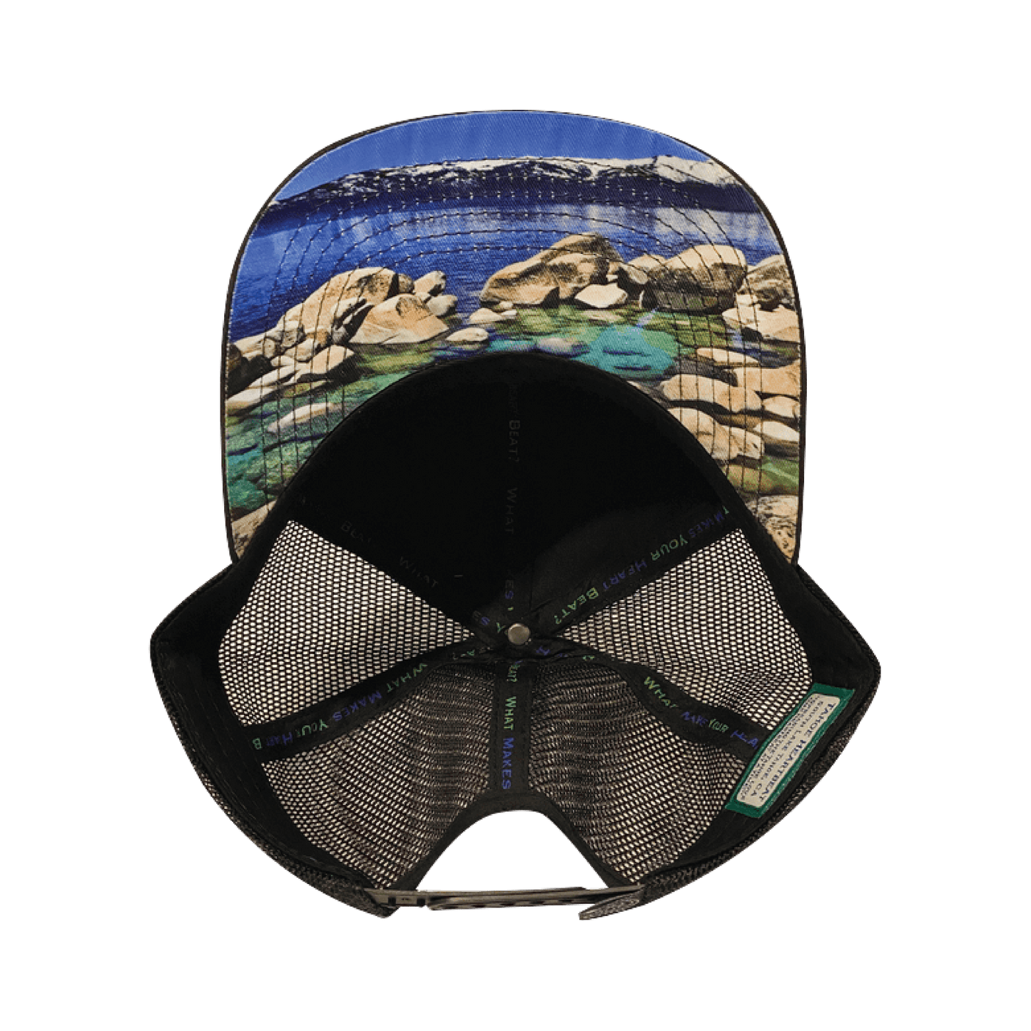 Tahoe Hat - Baseball Hat Fit - Suede - Black - Sand Harbor - Trucker Mesh