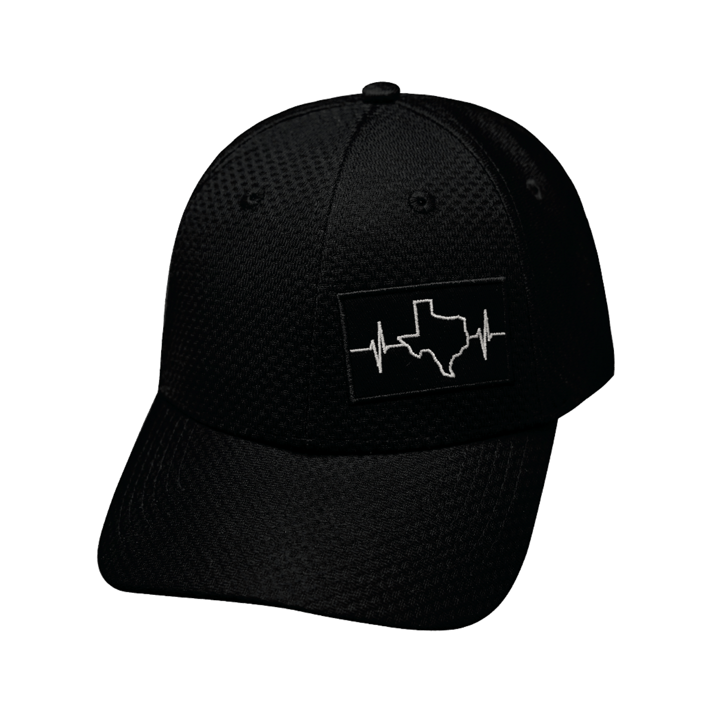 Texas Hat - Airmesh - Athletic Fit - Black - Fabric Back