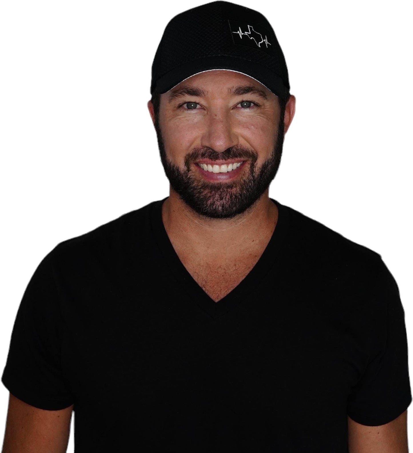 Texas Hat - Airmesh - Athletic Fit - Black - Fabric Back