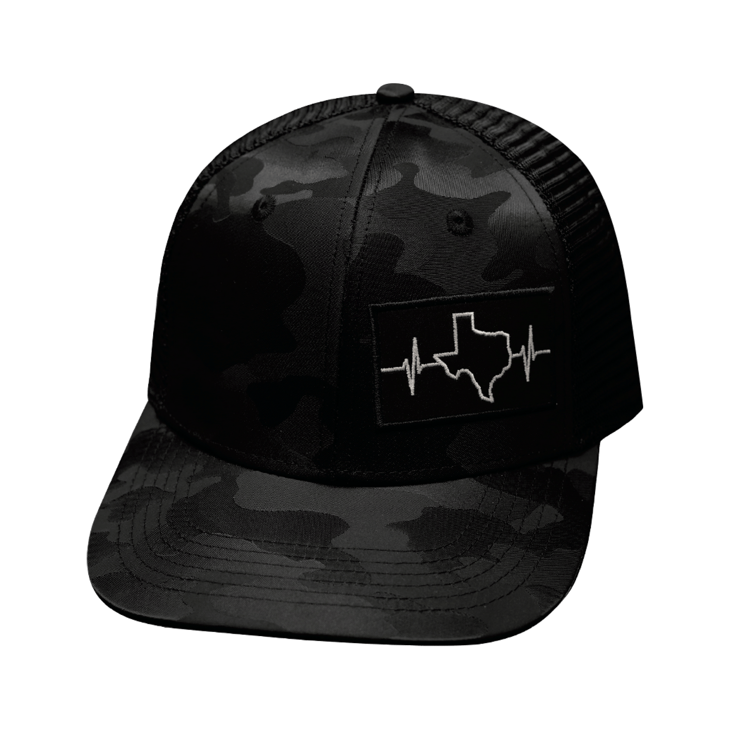Texas Hat - Baseball Hat Fit - Black Camo / Black - Trucker Mesh