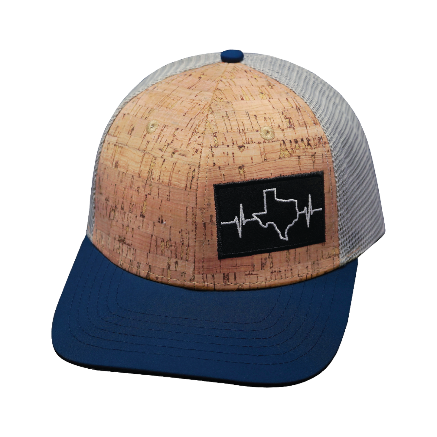 Texas Hat - Baseball Hat Fit - Cork - Navy / Gray - Trucker Mesh