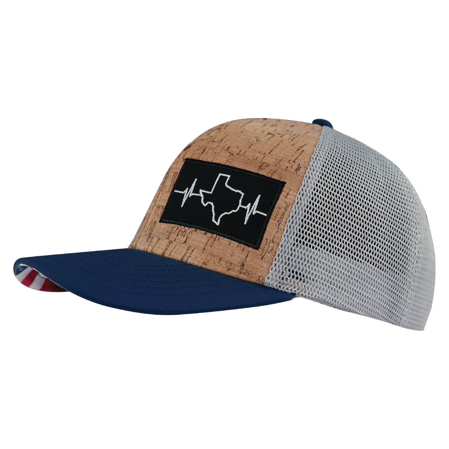 Texas Hat - Baseball Hat Fit - Cork - Navy / Gray - Trucker Mesh