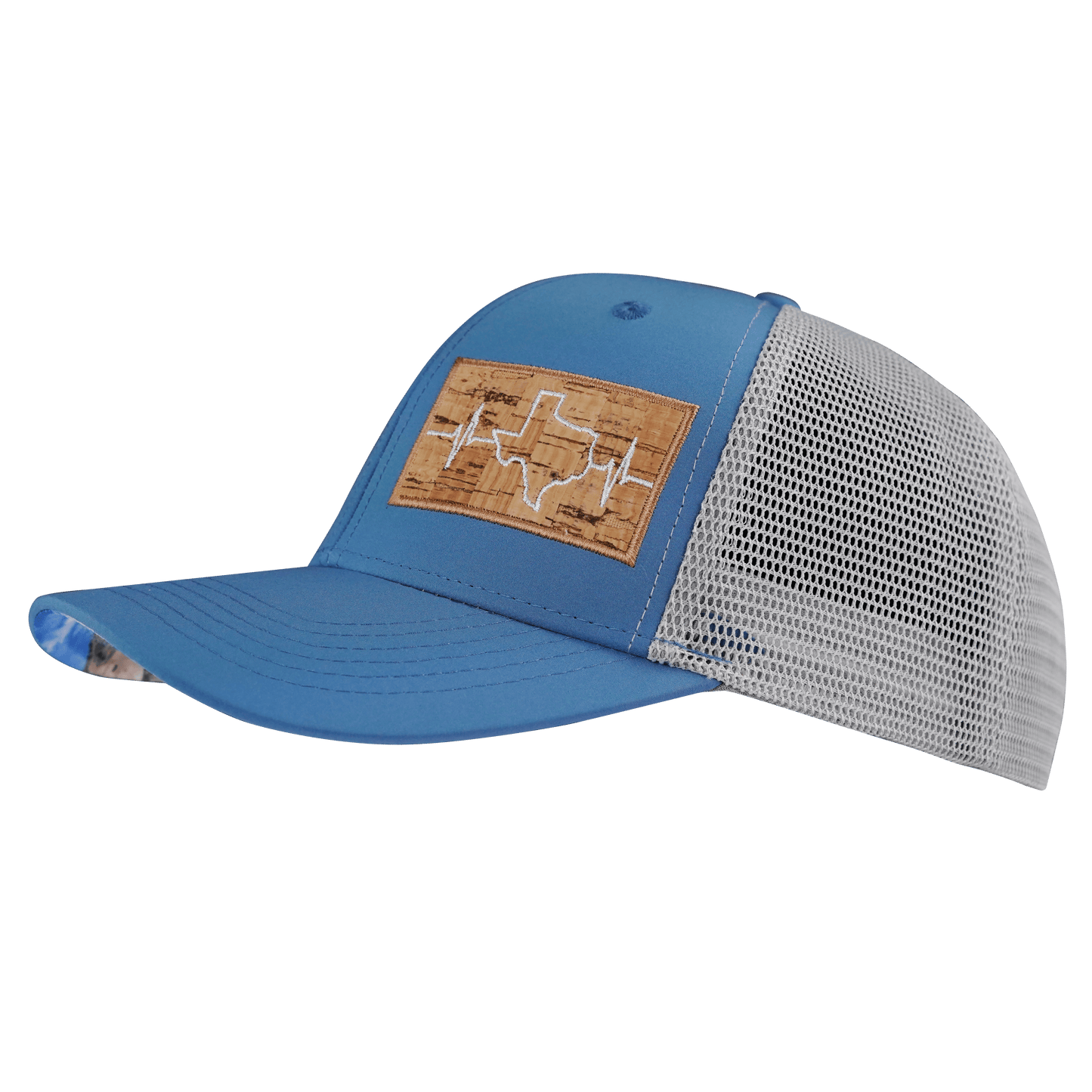 Texas Hat - Baseball Hat Fit - Light Blue / Gray - Trucker Mesh