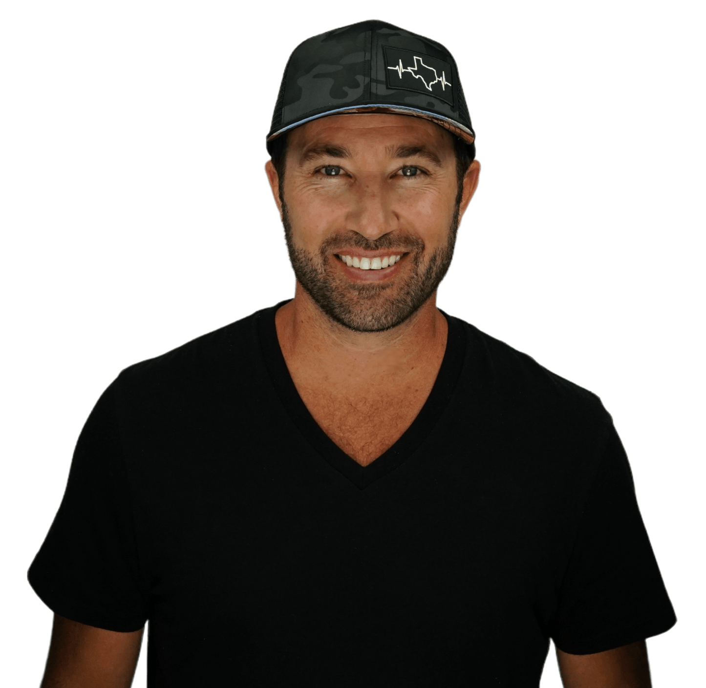 Texas Hat - Baseball Hat Fit - Black Camo / Black - Trucker Mesh