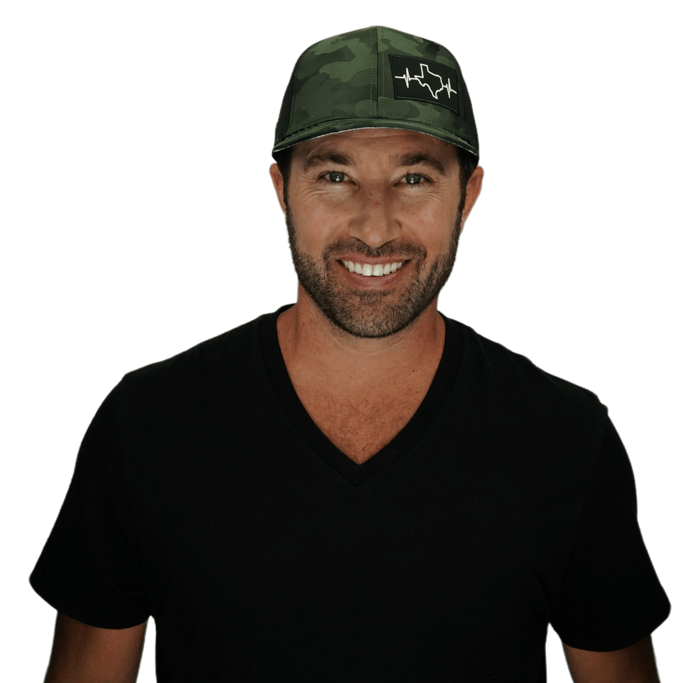 Texas Hat - Baseball Hat Fit - Green Camo / Black - Laser Mesh