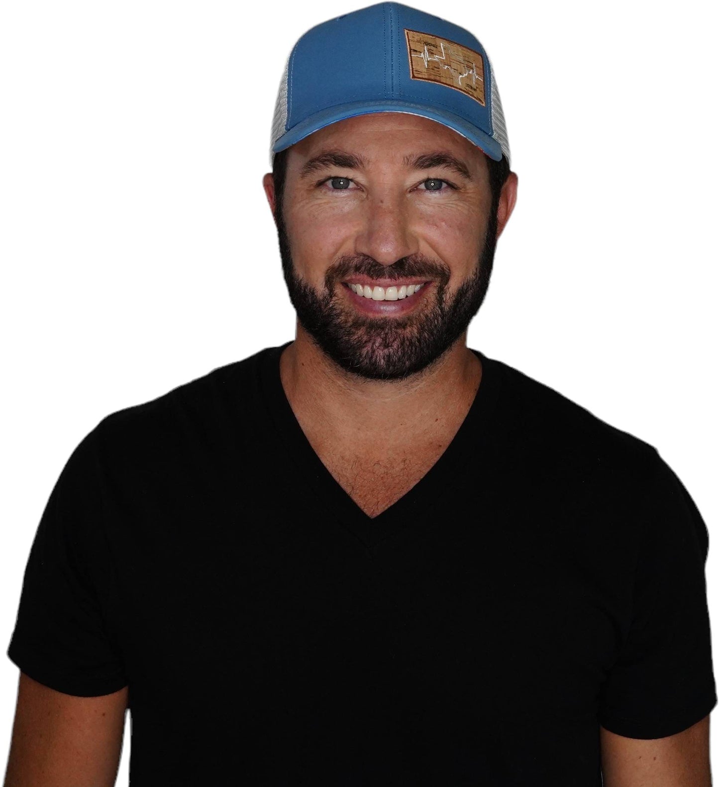 Texas Hat - Baseball Hat Fit - Light Blue / Gray - Trucker Mesh