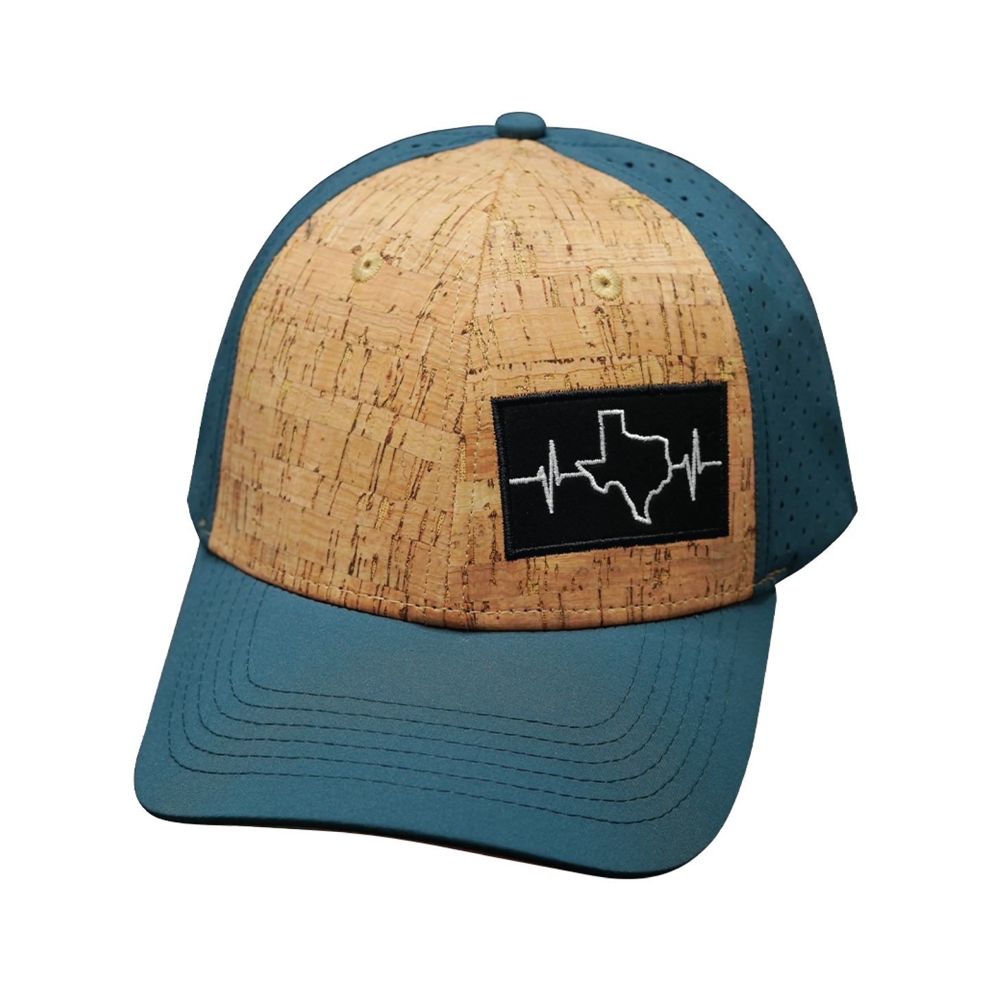 Texas Hat - Low Profile - Cork - Teal - Laser Mesh