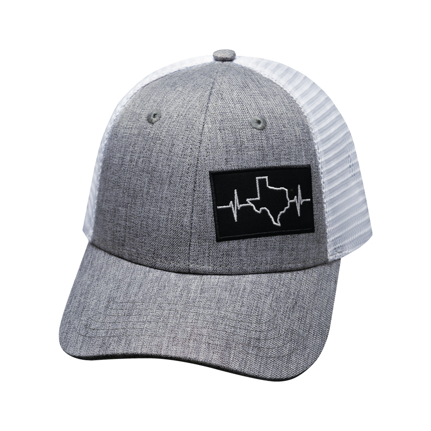 Texas Hat - Low Profile - Heather Gray / White - Trucker Mesh