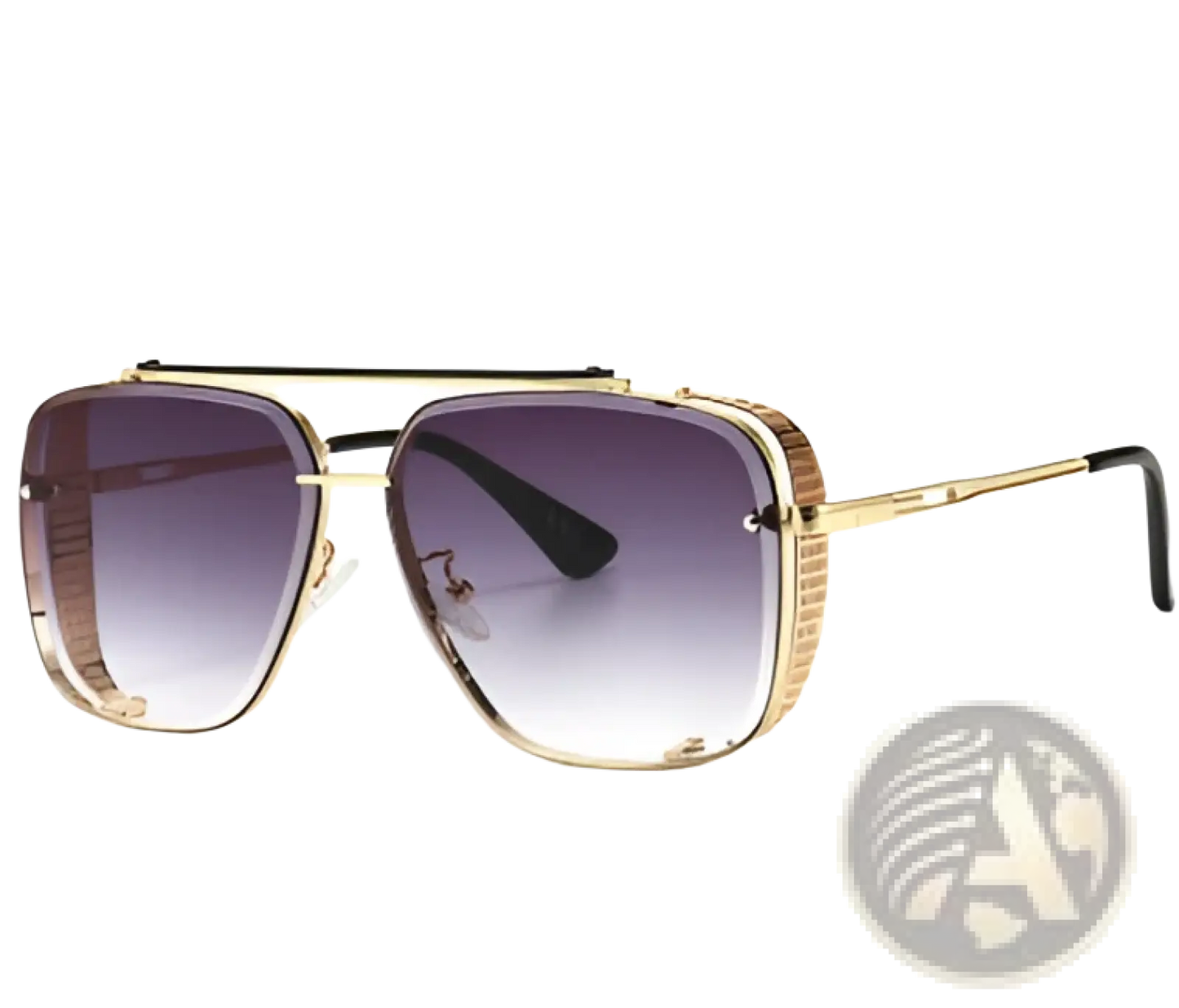 Vintage Mesh Aviator Gradient Uv400 Sunglasses