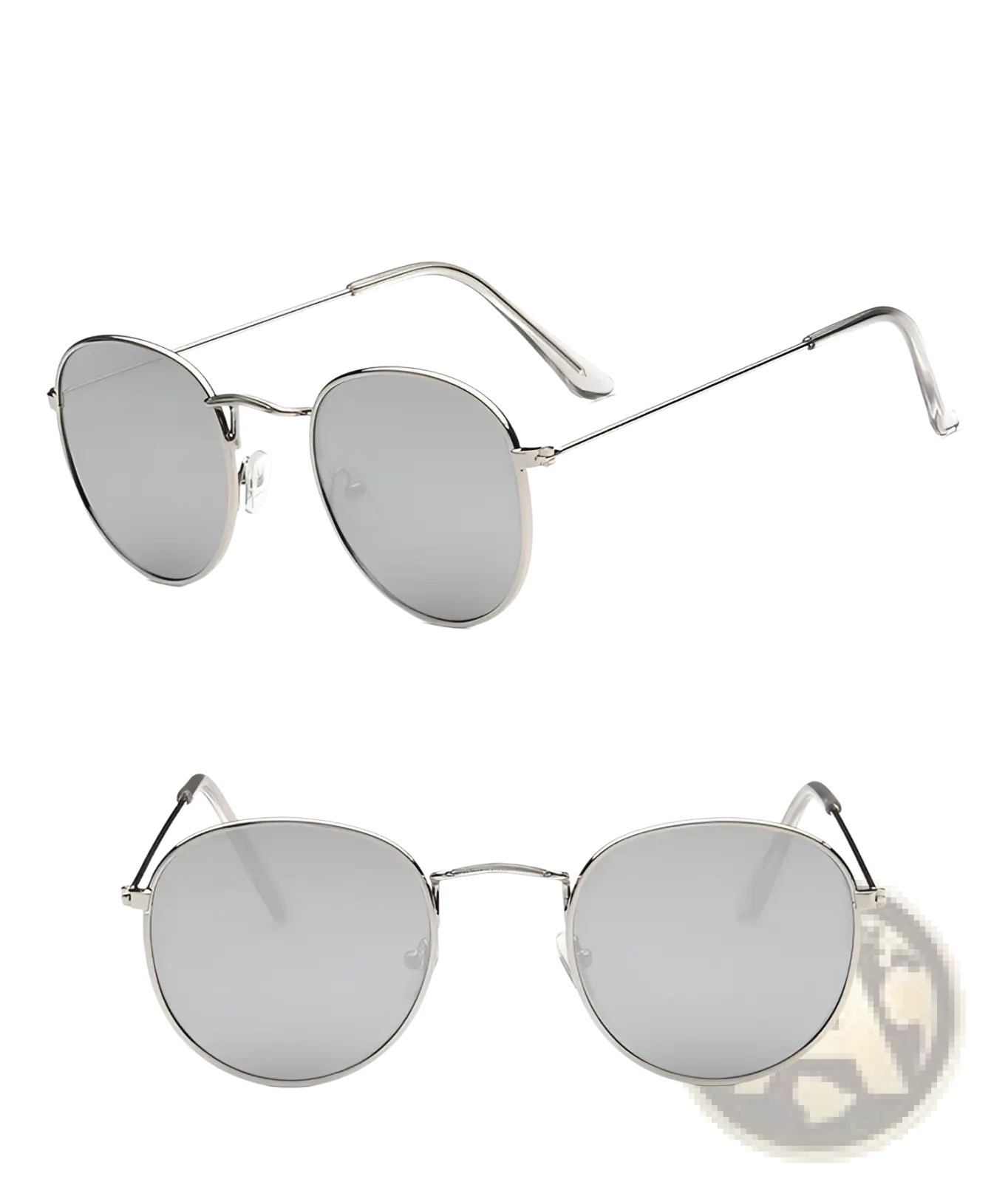 Vintage Round Metallic Mirror Lens Sunglasses