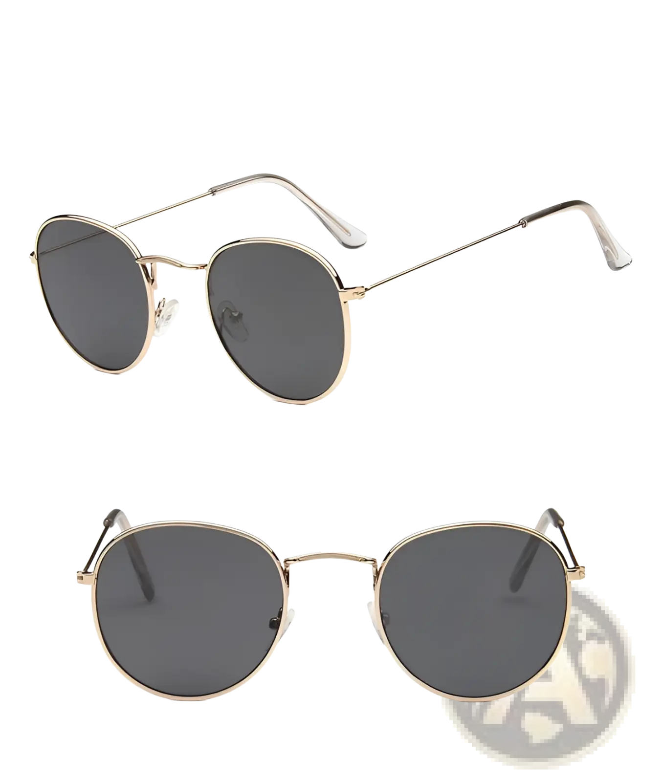 Vintage Round Metallic Mirror Lens Sunglasses