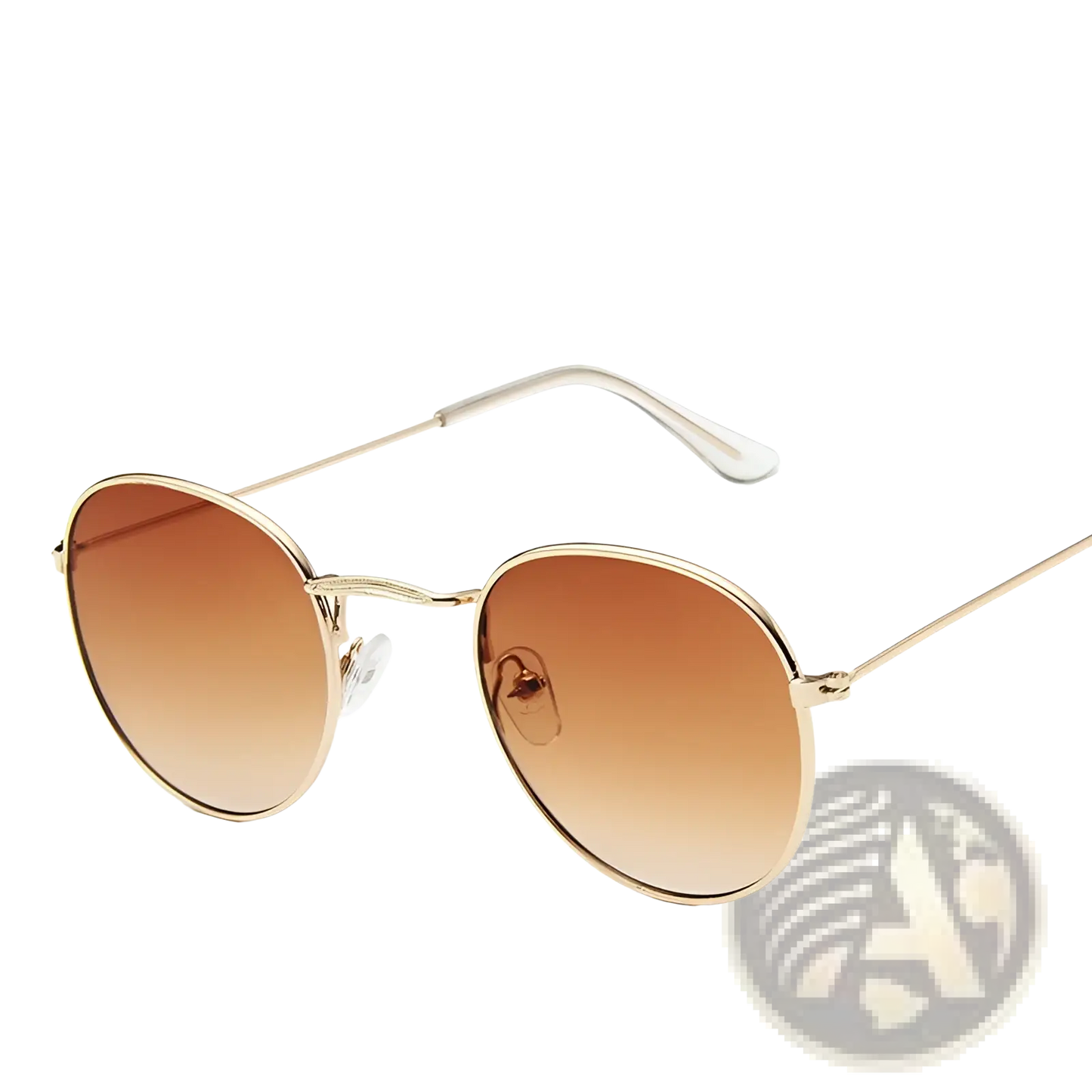 Vintage Round Metallic Mirror Lens Sunglasses