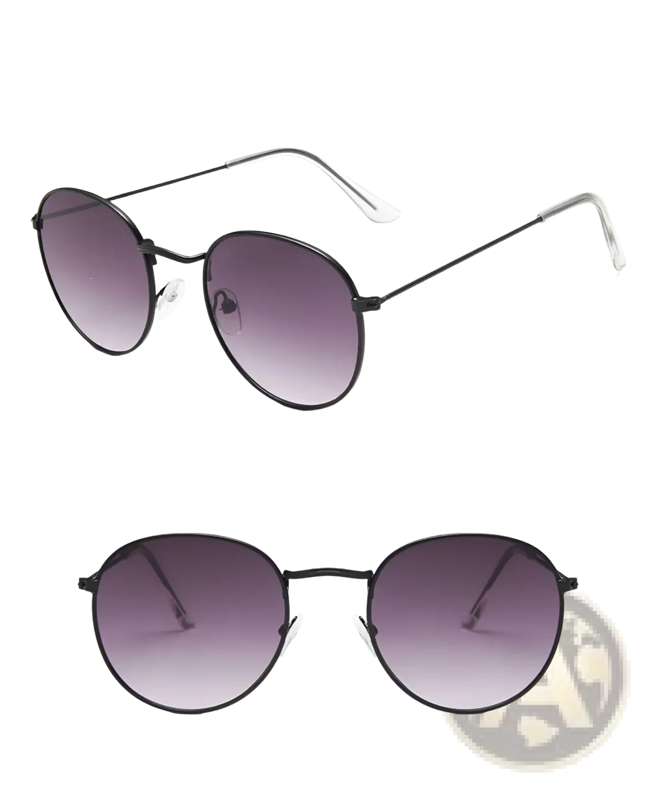 Vintage Round Metallic Mirror Lens Sunglasses