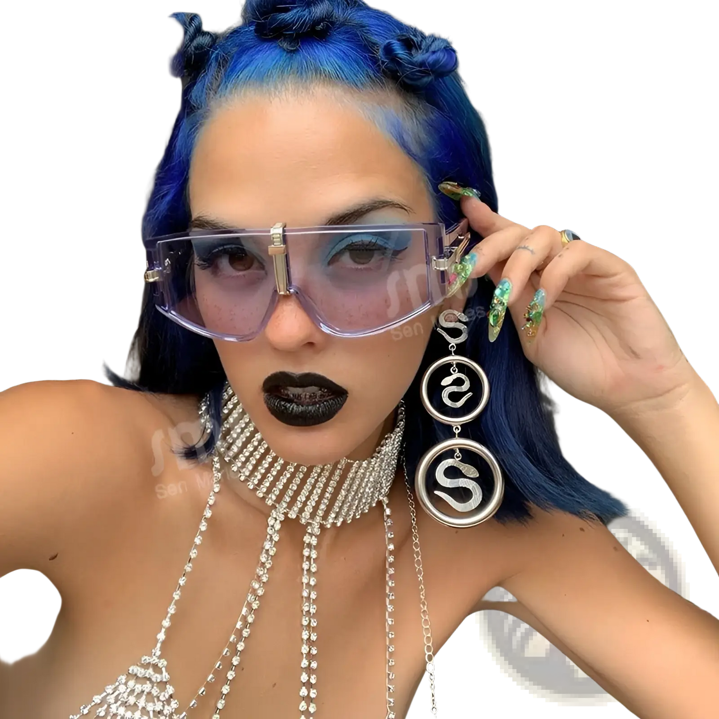 Vintage Shield Uv400 Futuristic Oversized Sunglasses