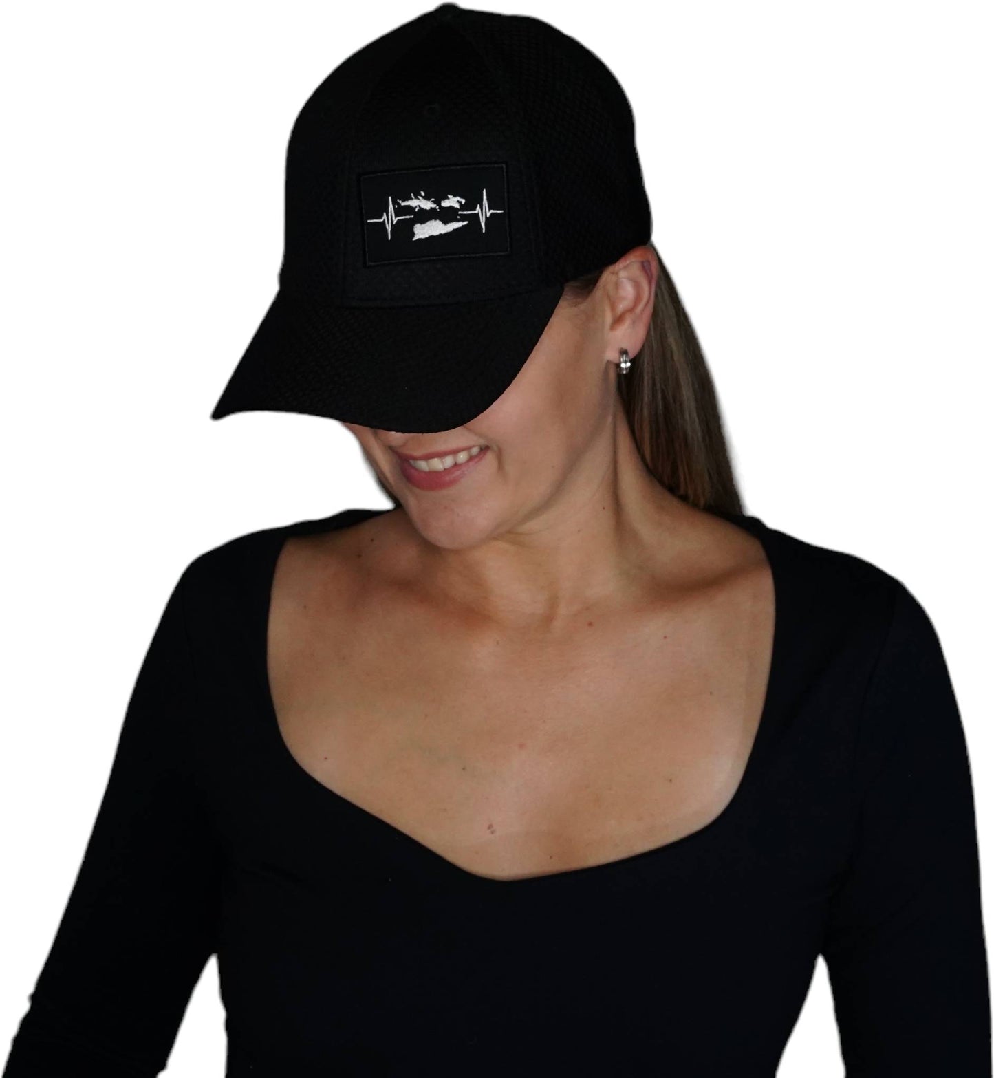 Virgin Islands Hat - Airmesh - Athletic Fit - Black - Fabric Back