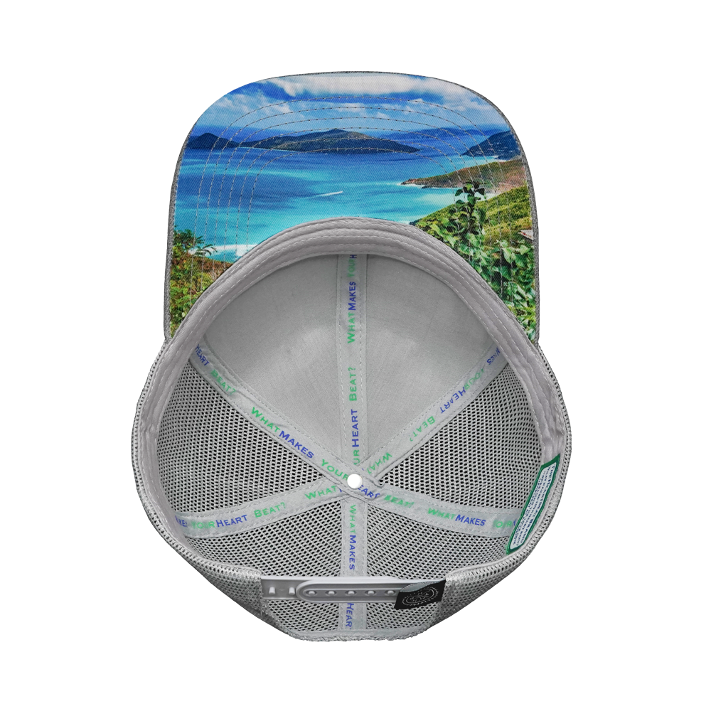 Virgin Islands Hat - Baseball Hat Fit - Cork - Heather Gray / Gray - Trucker Mesh