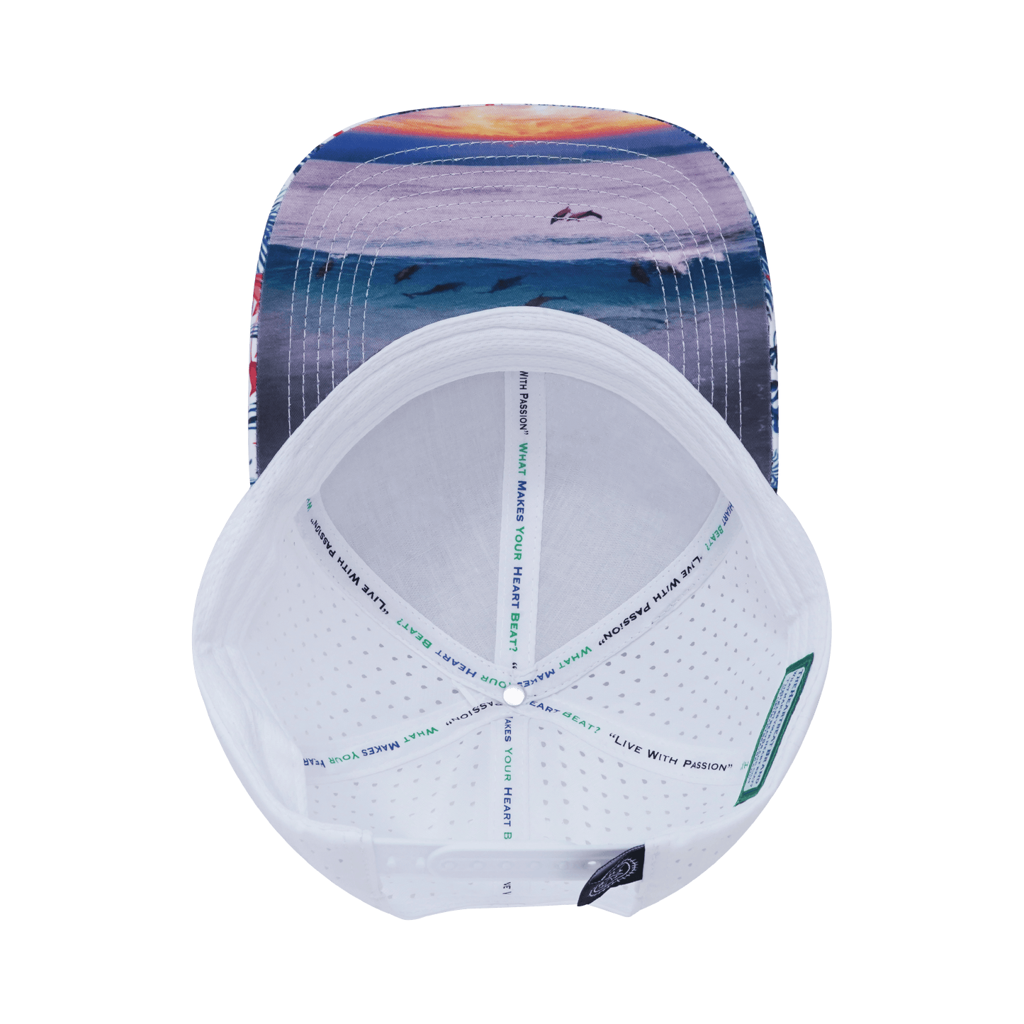 Virgin Islands Hat - Baseball Hat Fit - Floral / White - Laser Mesh