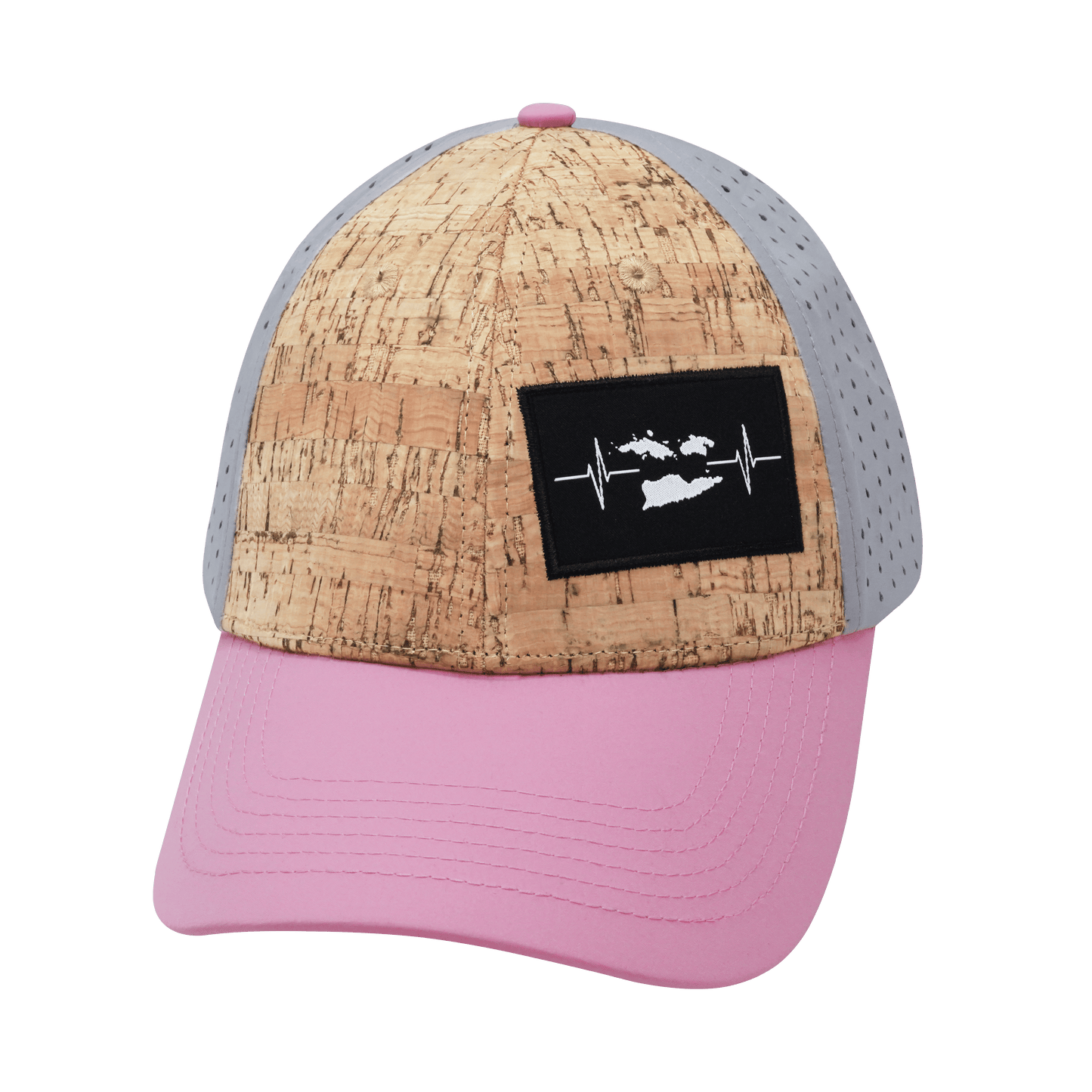 Virgin Islands Hat - Low Profile - Cork - Pink / Gray - Laser Mesh