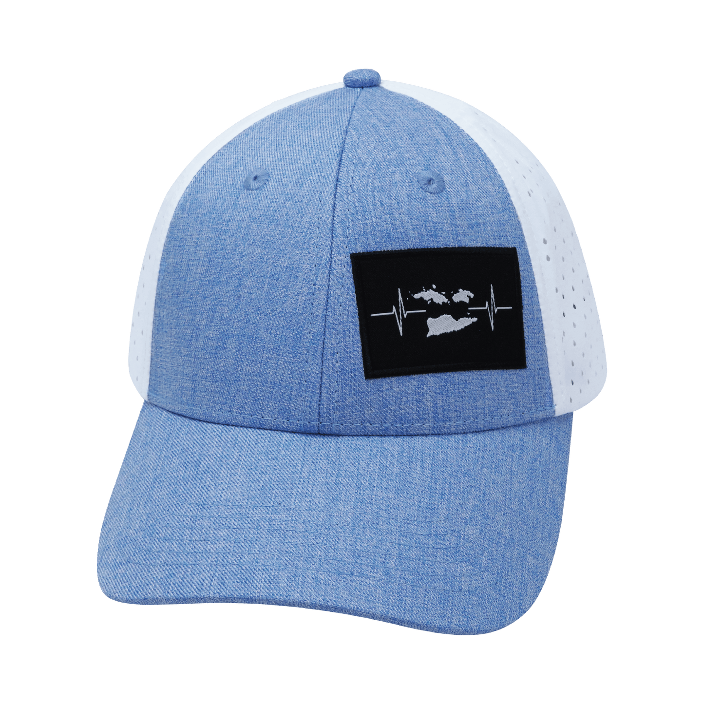 Virgin Islands Hat - Low Profile - Light Blue / White - Laser Mesh