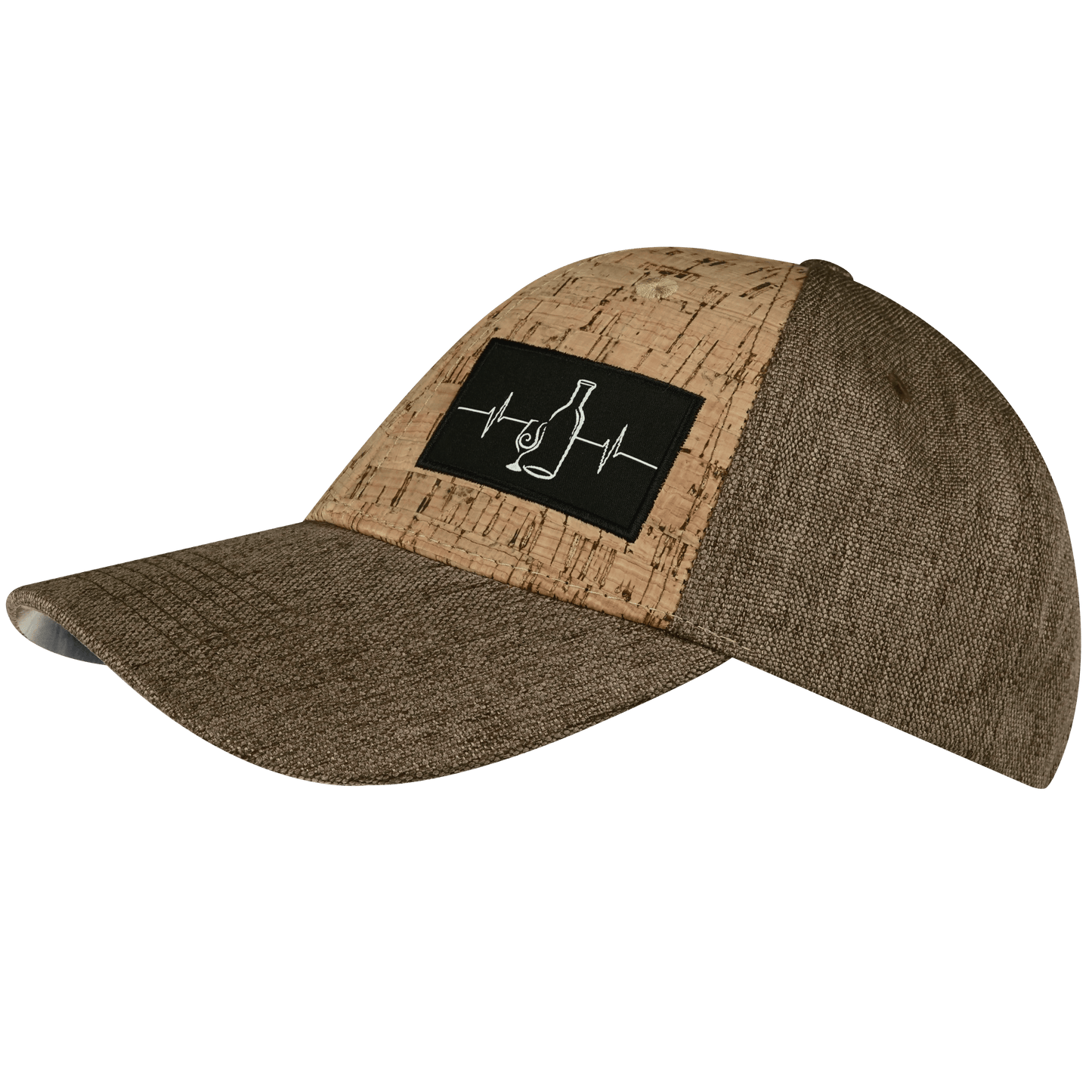 Wine Hat - Low Profile - Cork - Light Brown Hemp - Fabric Back