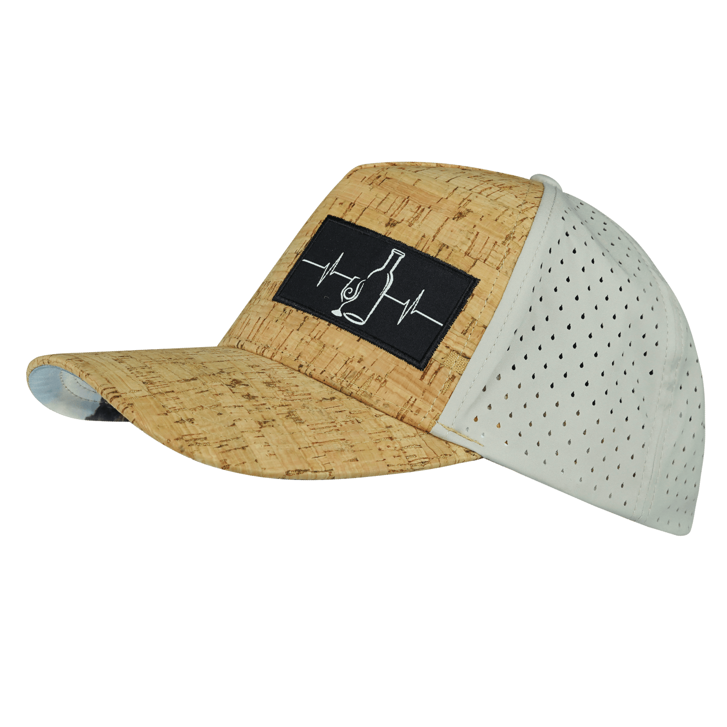 Wine Hat - Trucker Hat - Cork - Gray - Laser Mesh