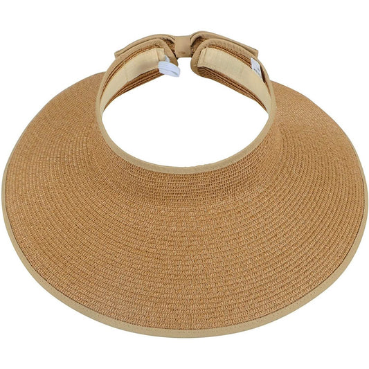 Women's Wide Brim Roll-up Straw Sun Hat Sun Visor