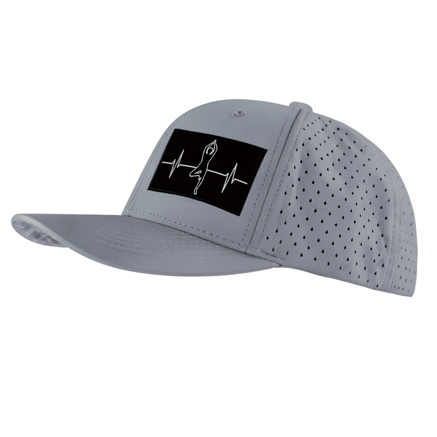 Yoga Hat - Baseball Hat Fit - Gray - Laser Mesh