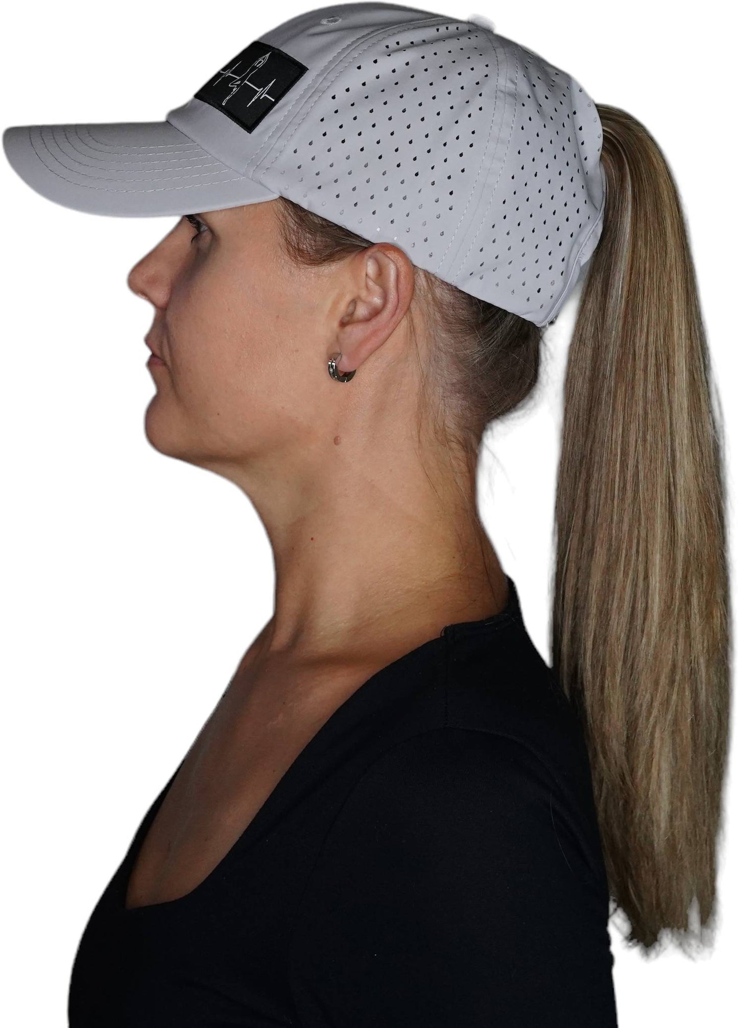 Yoga Hat - Dad Hat - Ponytail - Gray - Laser Mesh