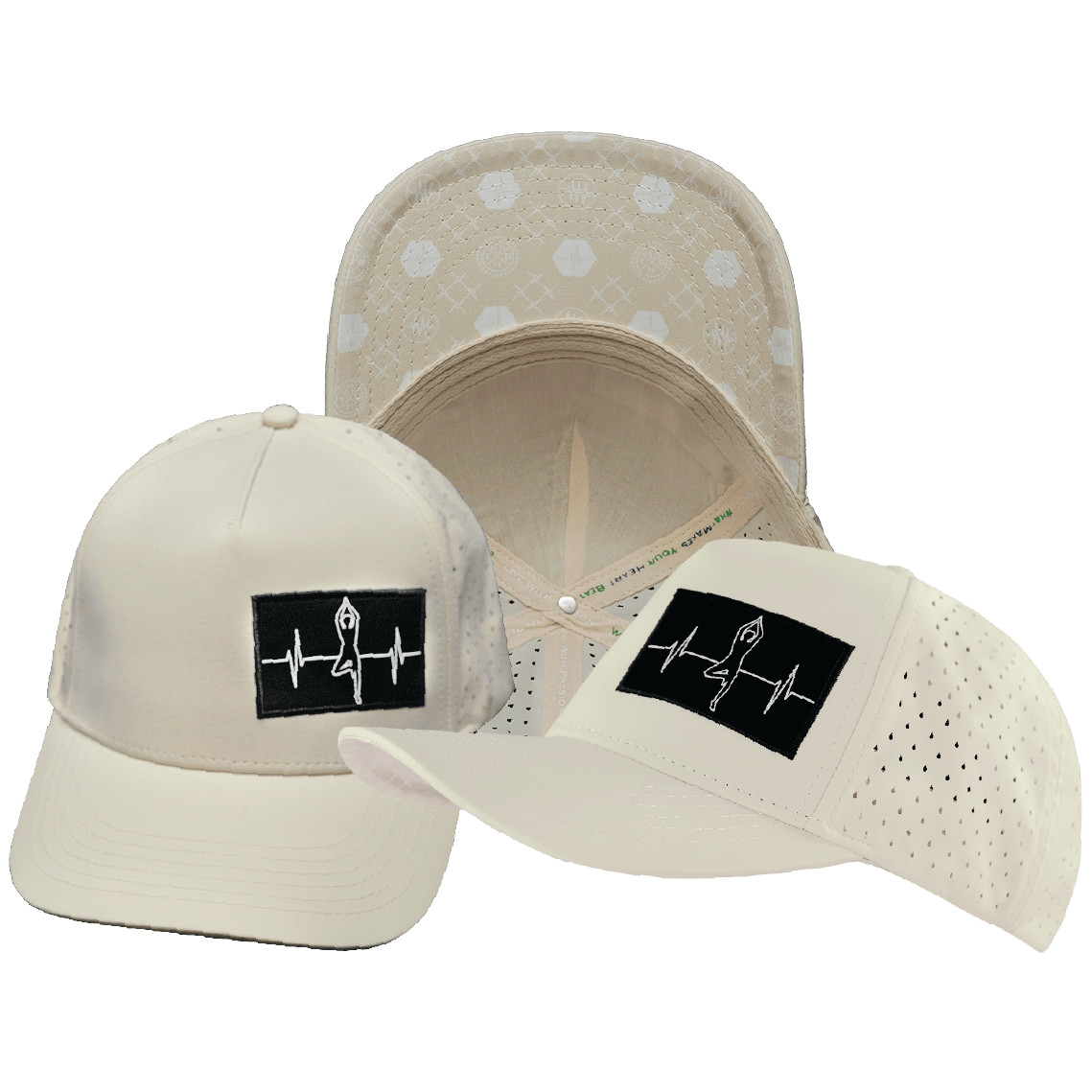 Yoga Hat - Trucker Hat - Cream - Laser Mesh