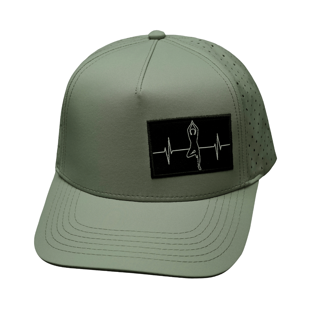 Yoga Hat - Trucker Hat - Sage - Laser Mesh