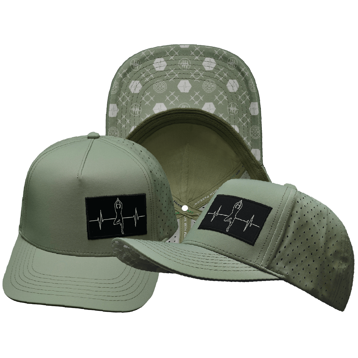 Yoga Hat - Trucker Hat - Sage - Laser Mesh