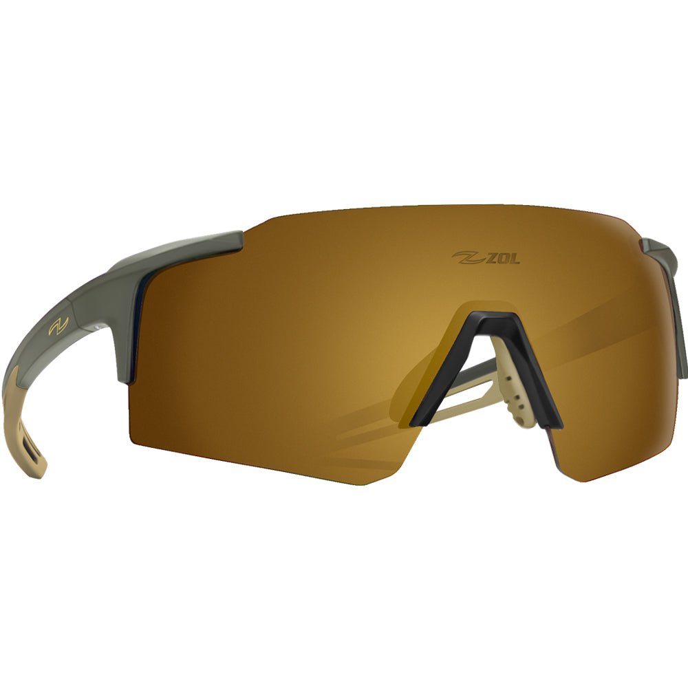 Zol Zero Sunglasses / Rimless Frame Wraparound / Adjustable Rubber Nose Pads